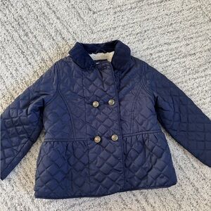 GAP Navy, Sherpa lined, Quilted Kids Jacket